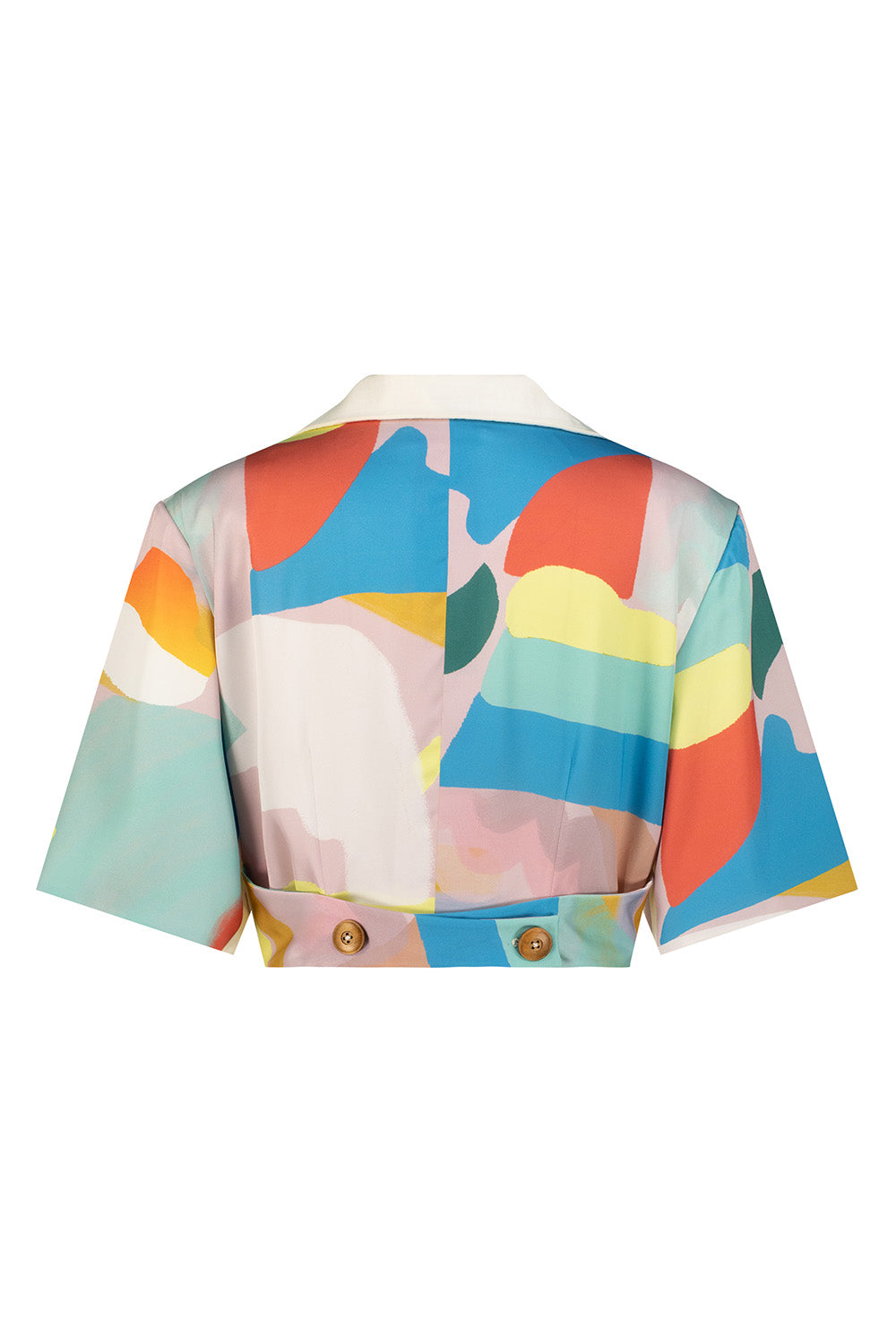 Pastel Abstract Crop Blazer