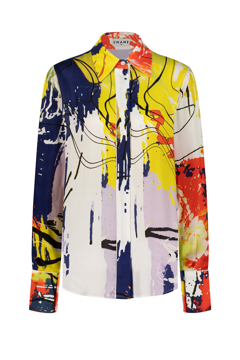 Abstract Splatter Button-Down Shirt