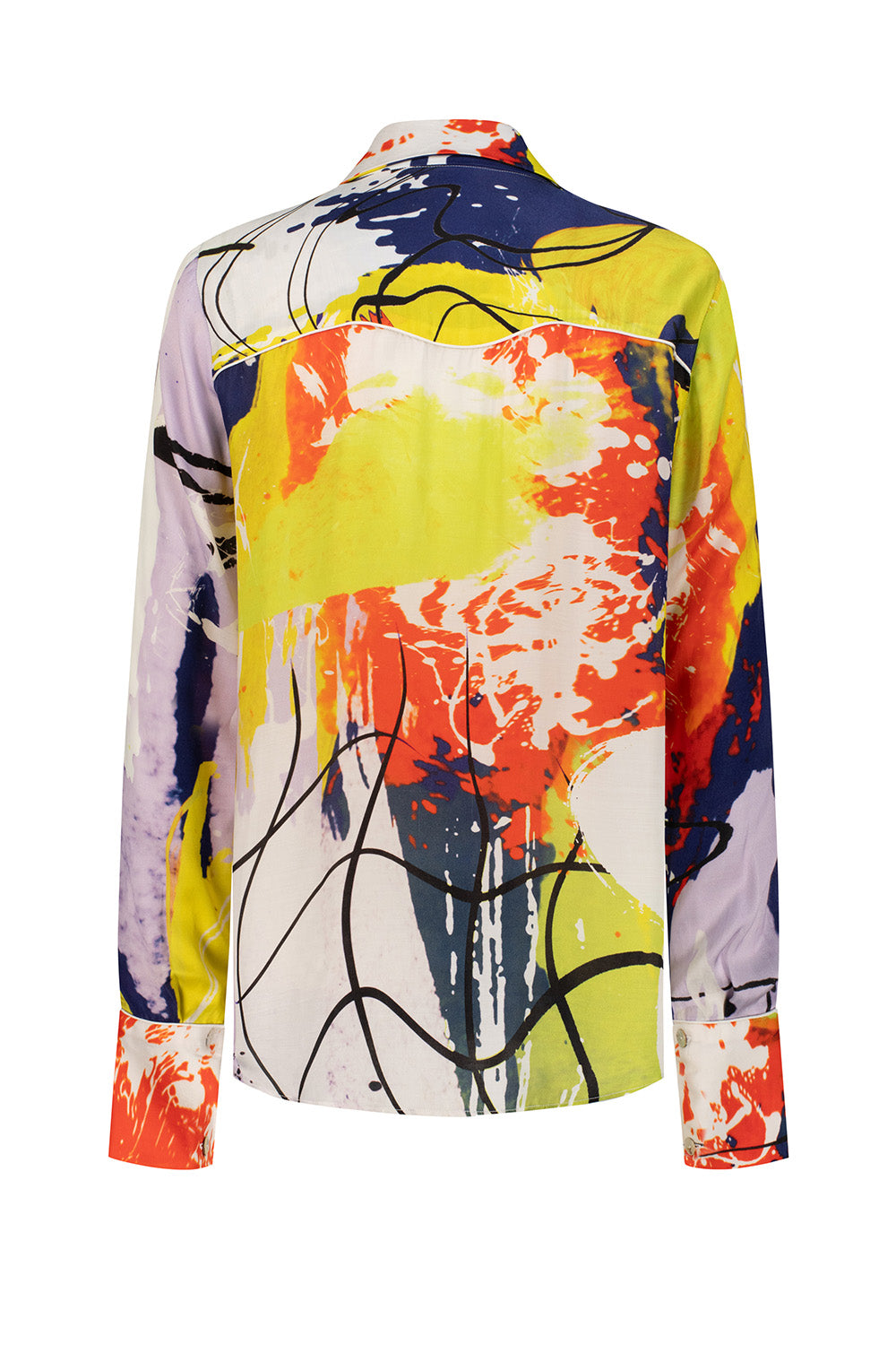 Abstract Splatter Button-Down Shirt