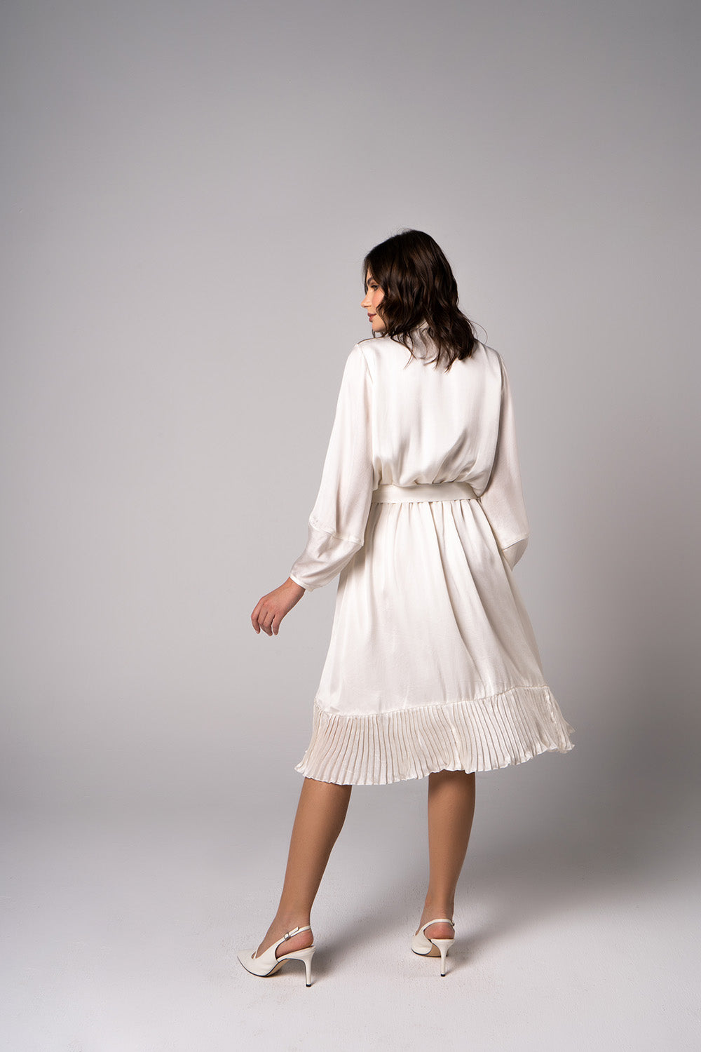 The Ivory Elegance Midi Dress