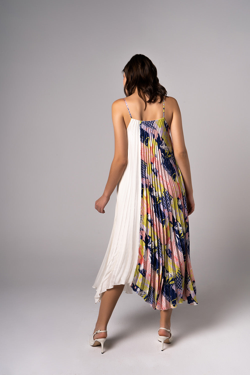 The Pleated Canvas Maxi Dress