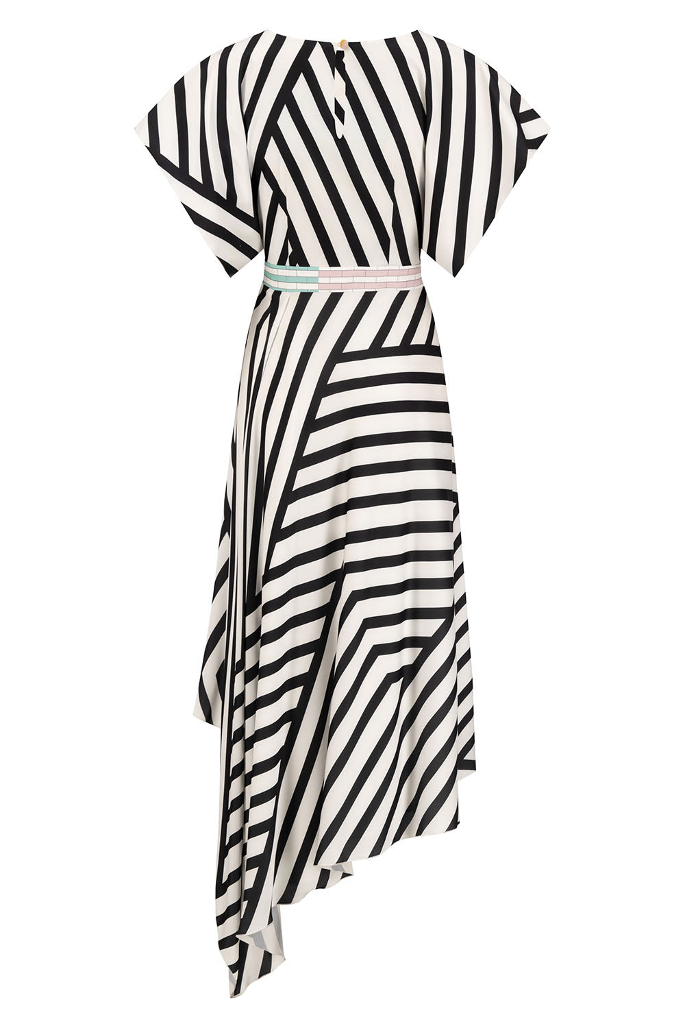 The stripe cascade dress