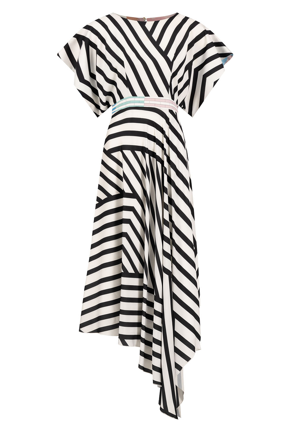 The stripe cascade dress